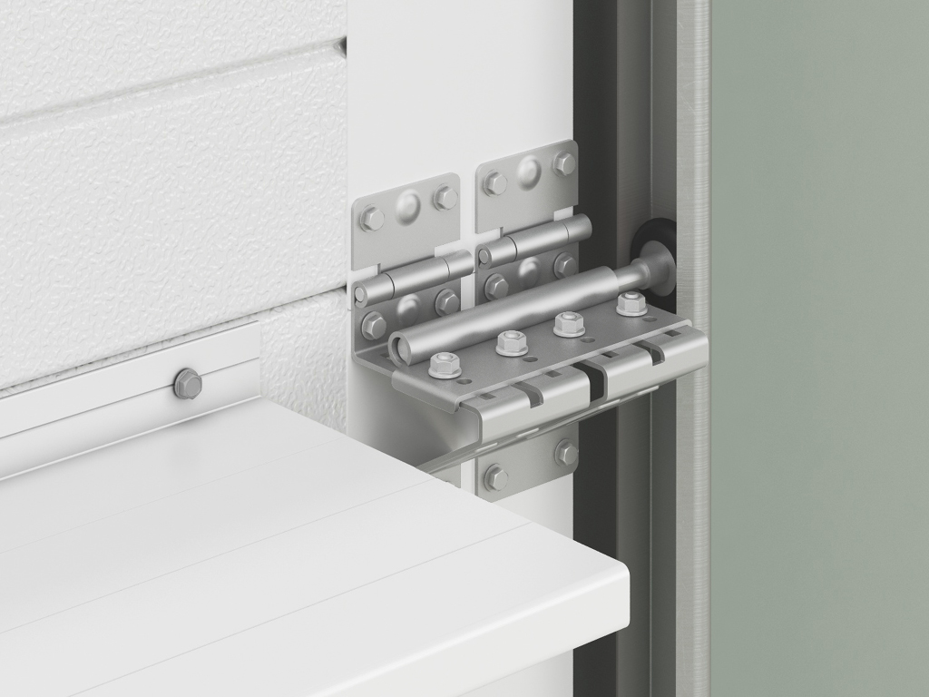 The door panel fittings (side supports, top brackets, hinges, hardware) are made of stainless steel.